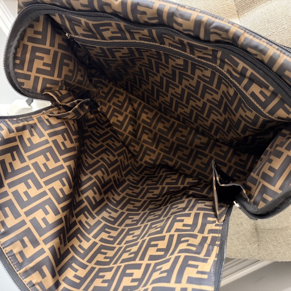 Fendi FF Logo Changing Diaper Bag Brown Monogram 7VB013 AFV5 - Picture 9 of 14